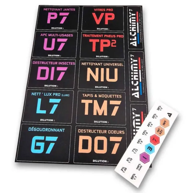 Planche d'étiquettes Alchimy7(Gamme Pro)